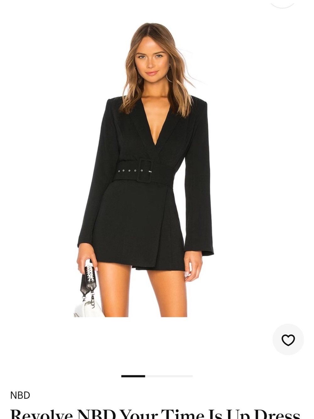 NBD Black Belted Blazer-Style Mini Dress